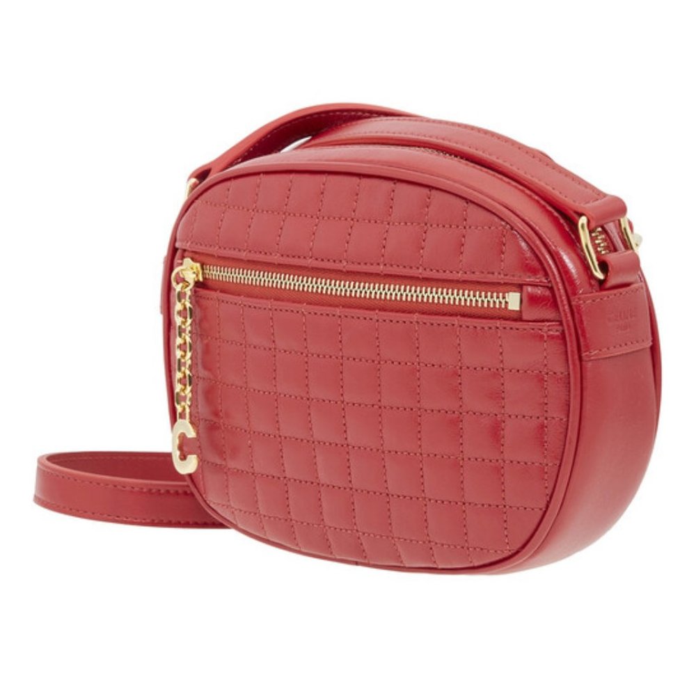 CELINE Small C Charm Red Shoulder Bag